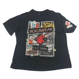 Rocawear Mens Graphic T-Shirt Black 4XL Est 1999 Brooklyn Bridge Watch Tee